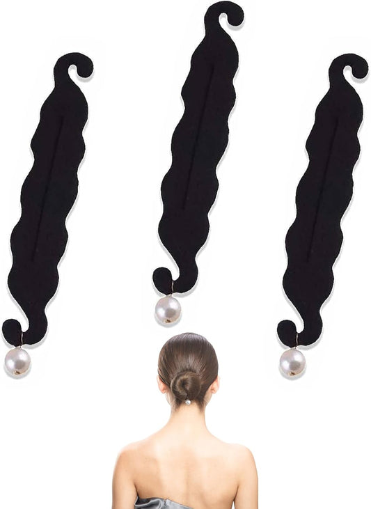 DHWEKU Set of 3 Quick Bun Maker for Braiding and Curling Hair, Magic Donuts for Quick and Easy Harvesting - Ideal for Any Occasion!