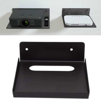 ElgnAura Floating Shelf for WiFi Router, Stainless Steel Wall Mount Shelf, Small Wall Shelf for Modem, Gaming System & Streaming Media Device