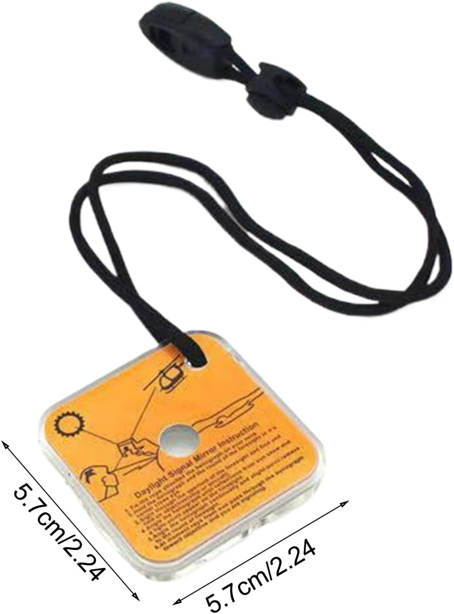 Générique Signal Mirror, Survival Reflective Mirror Tool, 2.24 x 2.24 in Lightweight Outdoor Decor, Compact Signaling Accessory for Hiking, Camping, Travel and Car Safety