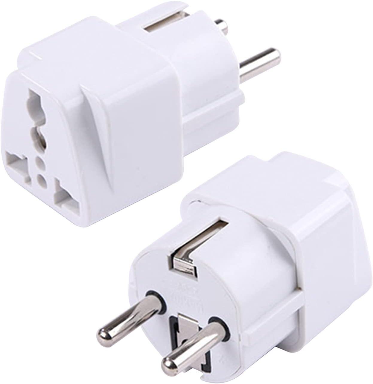BOROCO Travel Adapter Adapter 2500 W, Universal EU Plug AC 250 V 10 A? EU Plug Universal EU Power (White)