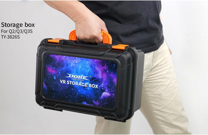 Meta Quest 3S Bag, Travel Case, Shockproof EVA Hard Shell Case, Anti-Scratch Organizer Divider Box Compatible with VR Accessories