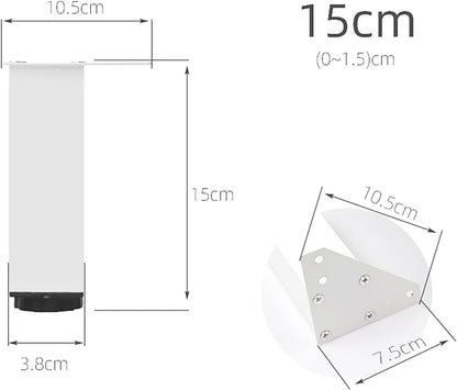 XineYuor 4pcs Adjustable Furniture Feet, 20 cm Furniture Legs, Furniture Legs with Screws, Table Legs for Furniture for Cabinet, Sofa, Table, Bed (15 cm, White)