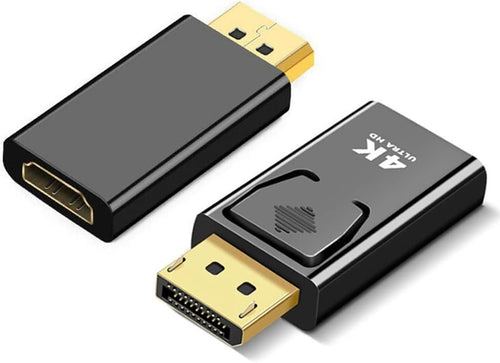 2Pcs DisplayPort to HDMI-Compatible Adapter Converter 4K Display Port Male DP to HDMI Female HD TV Cable Adapter Video Audio for PC TV Projector