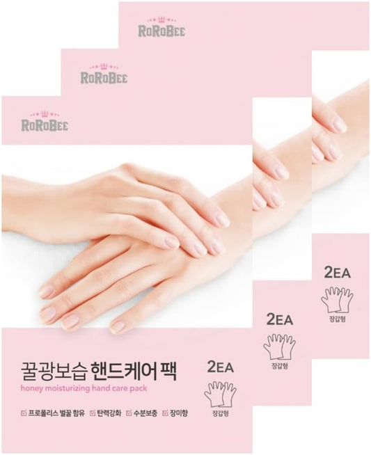 Honey Moisturizing Hand Care Pack Gloves Shea Butter Sunflower Seed Oil Nail Care Skin Soft Smooth Healthy Shiny Nails 3 Pairs