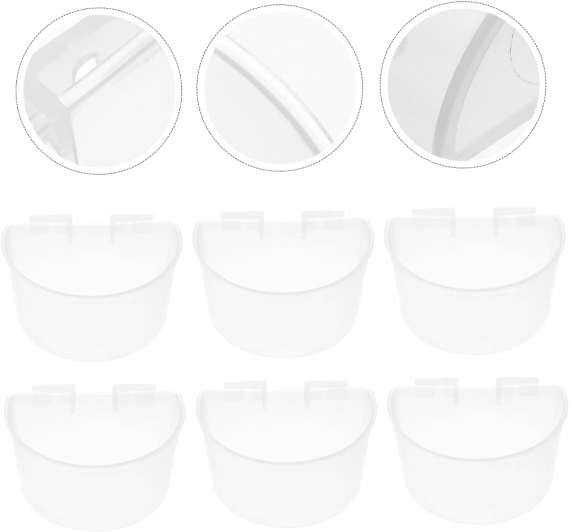 Generic Plastic Feeding Cups Bird Cage Bowl Chicken Rabbit Hutch Watering Supplies