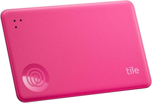 Tile by Life360 Slim (2024) - Wallet Finder, Bluetooth Tracker and Item Locator for Luggage Tags, Passports and More. Both iOS and Android Compatible. Phone Finder. 1-Pack (Pink Punch)