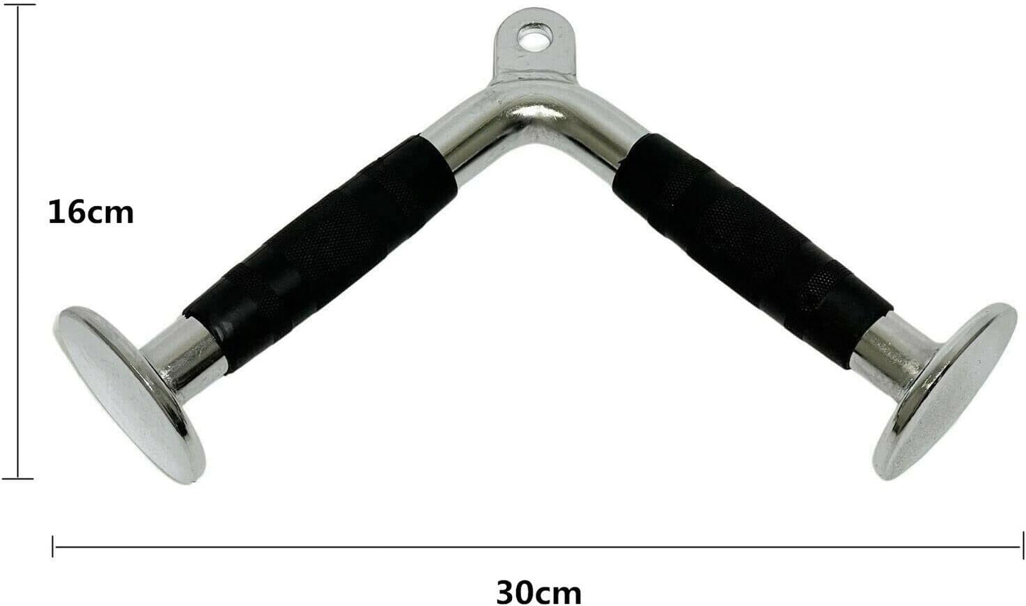Home Gym Weightlifting Machine Attachments Tricep Press Push Down Bar V Handle Close Grip Cable V bar Rubber Handgrips