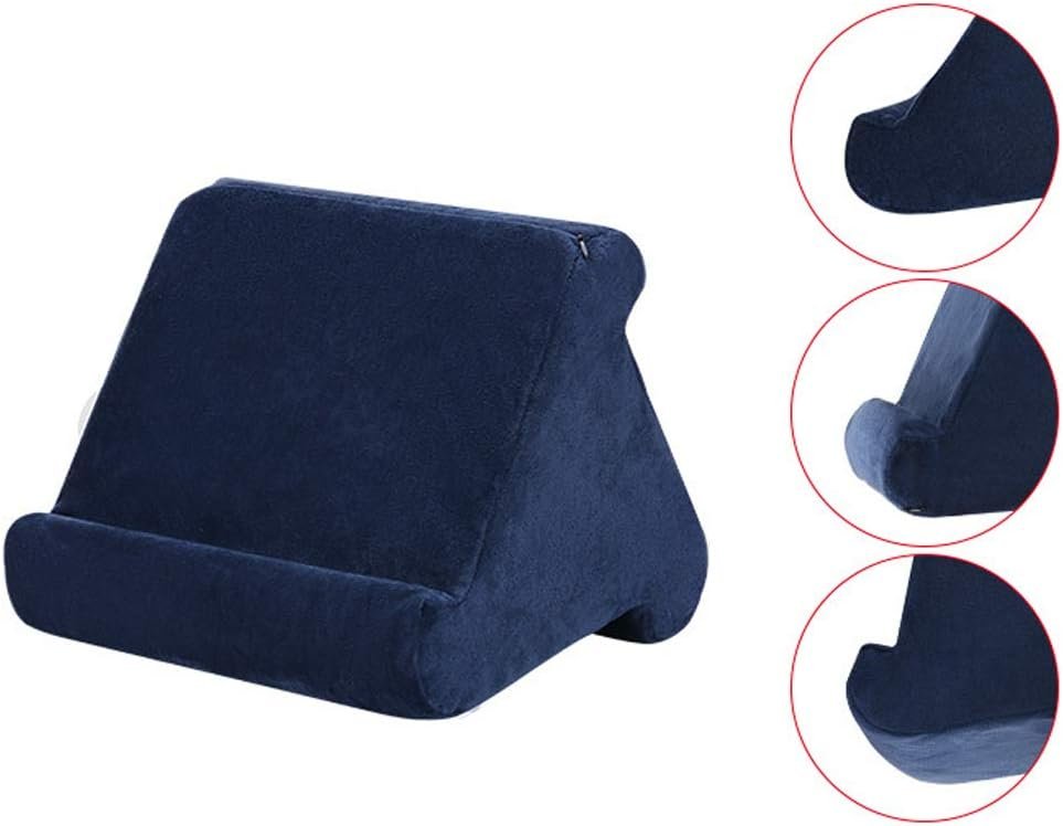 Pillow Pad, Tablet Holder, Tablet Cushion Tablet Stands Laptop Tablet Stand Holder Tablet Pillow Stand Multi-Angle Tablet Stand Pillow Holder for Tablets eReaders Smartphones Books (Navy Blue)