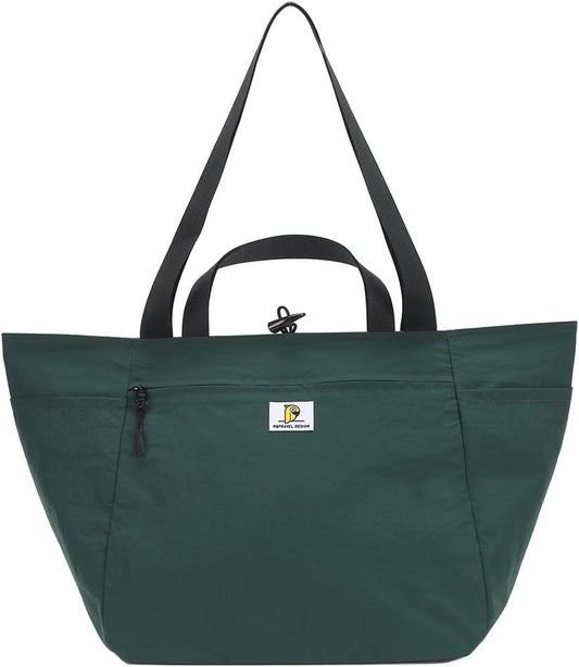 VanFn Duffle Bags, Women Sports Gym Bag, Foldable Travel Totes Duffel Bag, Outdoor Weekend Bag, Lightweight Luggage Duffle Backpack, Shoulder Handbag For Men, P.Travel Series(Green/Gray)