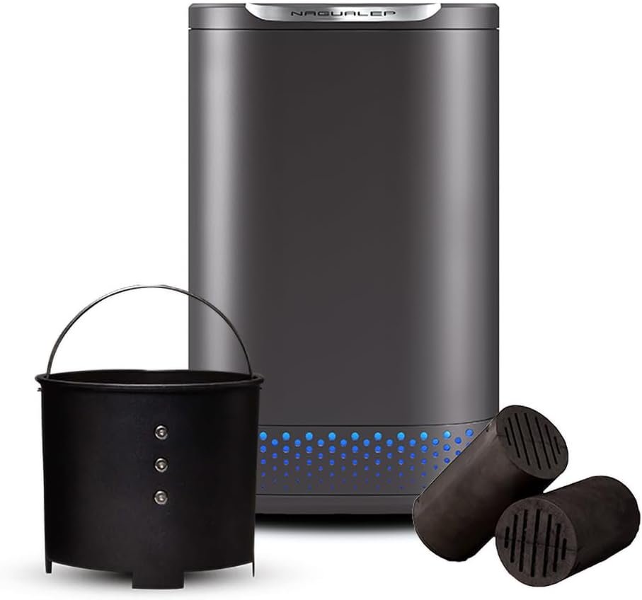 Nagual Smart Electric Composter for Kitchen, Counter 2.5L Mill Composter Kitchen Bin, Odorless/Low Noise/Auto-Stop, Disposer One-Key Turn Food Waste into Fertilizer