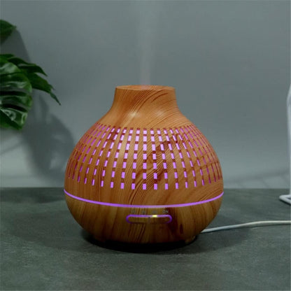 Aroma Diffuser Electric Humidifier Air Humidifier Remote Control Cool Mist Maker Fogger Essential Oil Diffuser LED Lamp(white-Patch five-pointed star4)