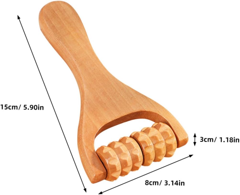 WRITWAA 1 Set Strumento A Rulli Massaggi Attrezzo Massaggiatore A Per Piedi Massaggiatore Cervicale Strumento Di Massaggio Manuale Strumenti Di Massaggio Corporeo Di Legno 2 Pezzi