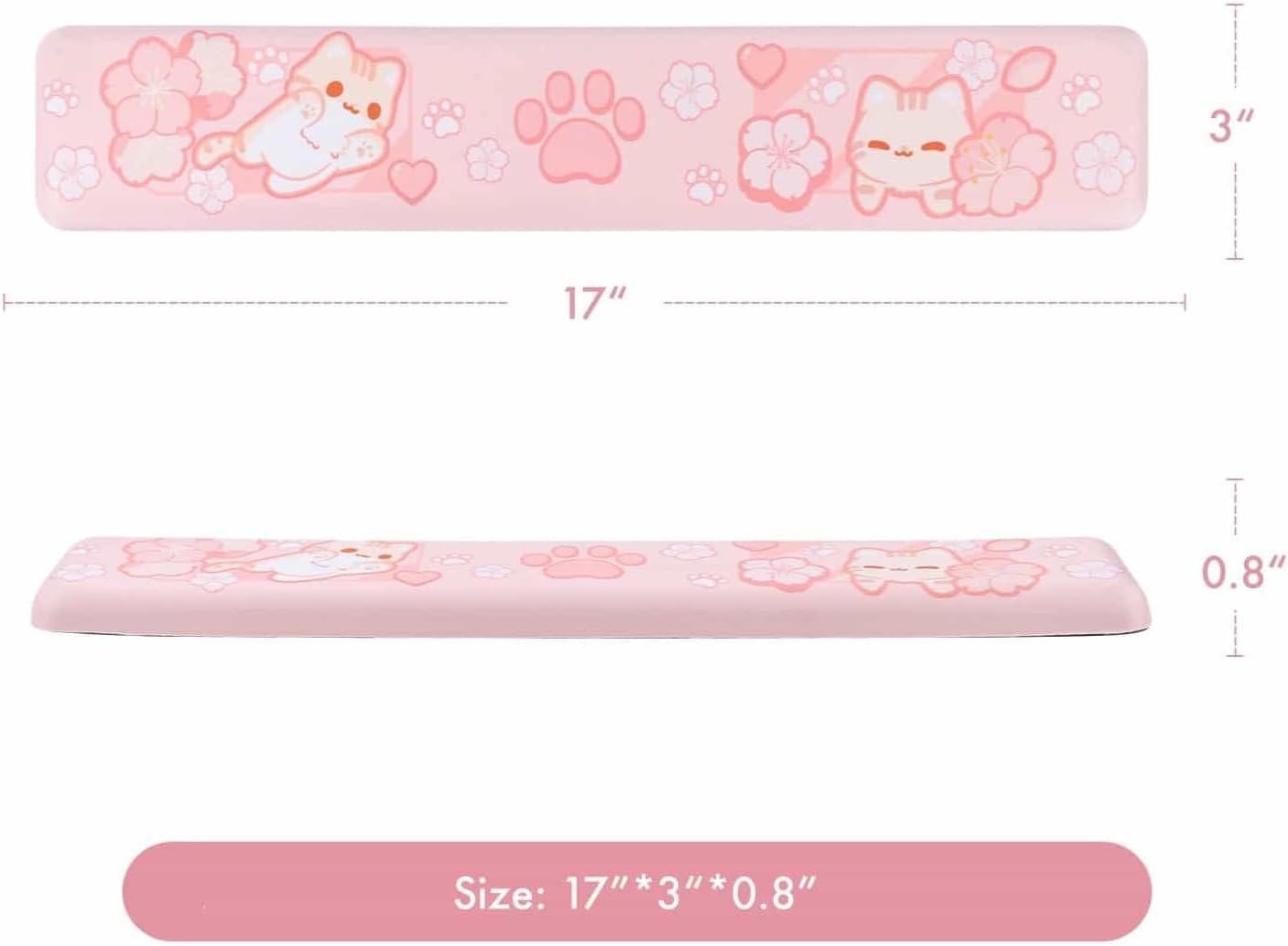 BelugaDesign Sakura Cat Desk Pad | NS Switch Keyboard Laptop Gaming Setup Accessories Mat Large Mat Mousepad | Pastel Pink Bunny Kawaii Cute Anime Desk Mat Blotter Protector with Gel Wrist Support