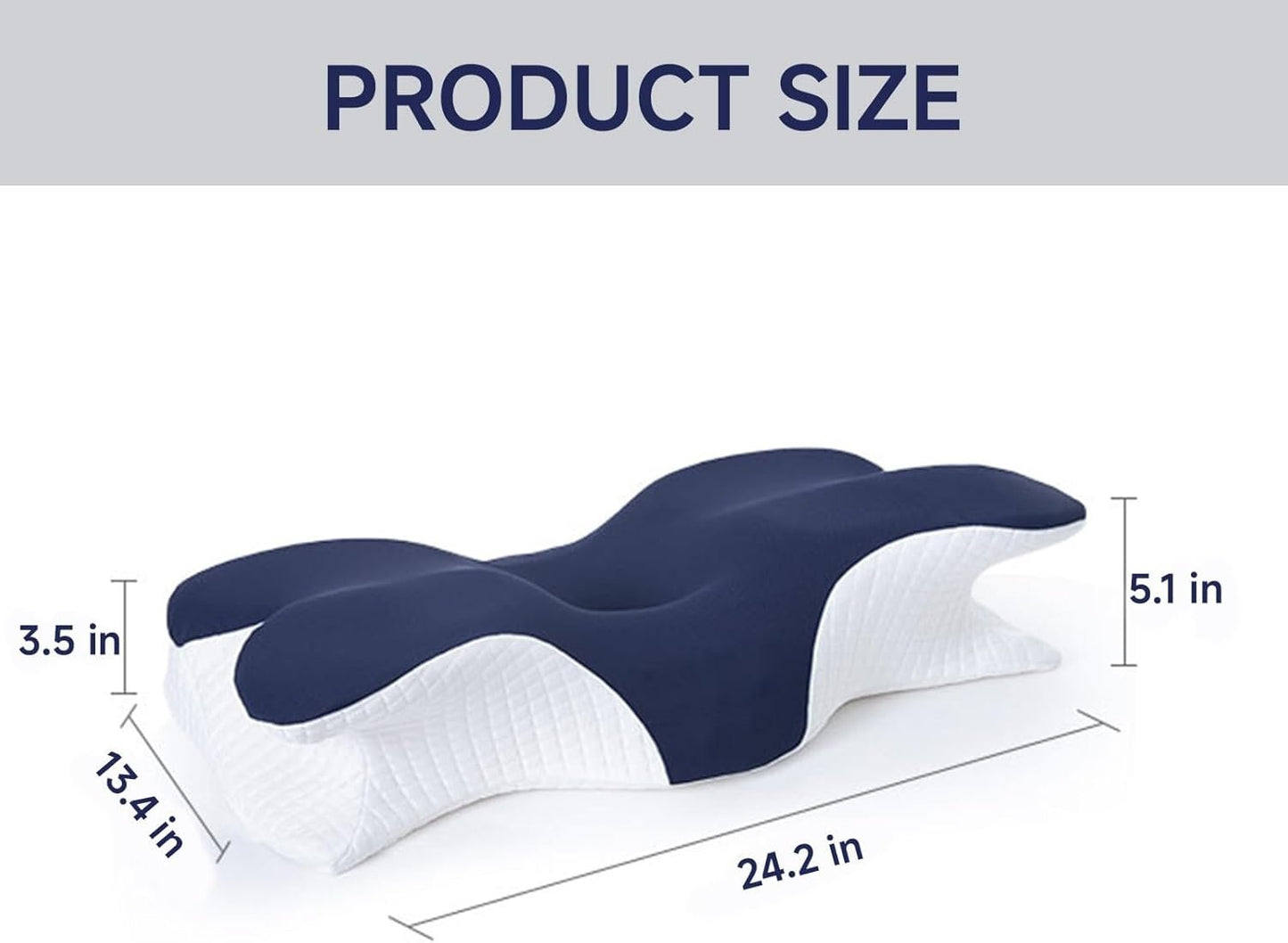 Cervical Pillow for Neck, Memory Foam Pillow for Neck Pain Relief, Ergonomic Side Sleeper Pillow for Sleeping, Orthopedic Memory Foam Pillows, for Support Shoulder Side Back Stomach