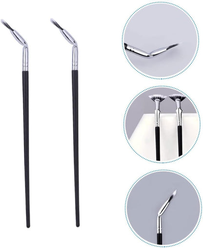 Happyyami 2Pezzi Spazzole Curve Per Sopracciglia e Inferiori Accessori Per Make Up Professionali Per Applicazione Precisa e Dettagliata