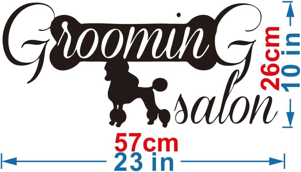 Pets Grooming Salon Wall Decal, Dogs Home Animals Stickers for Pet Grooming Salon, Pet Shop,Dog Grooming- Hygiene Animals Wall Decal - Dog Pet Grooming Salon Decor 23"x10"(Black-JZY114-Grooming Salon)