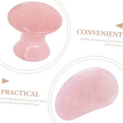 VALICLUD 2 Pezzi Raschietto di più liscio massaggiatore viso utensili attrezzo facciale terapia strumenti di massaggio gua sha per il viso rosa