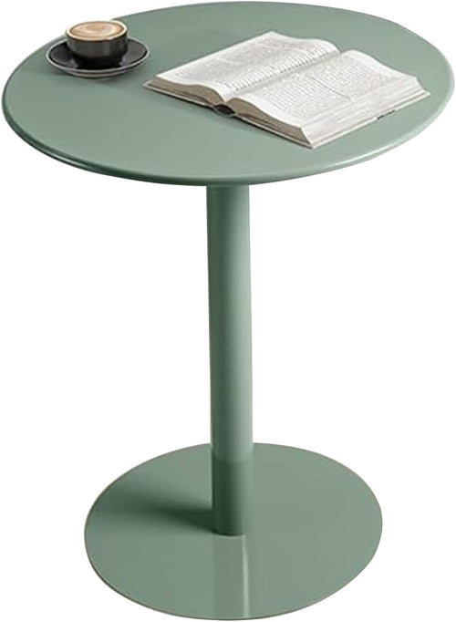 TWHZSAI Bistro Pub Table Round Bar Height Cocktail Table Metal Iron Base And Tabletop Green Indoor-Outdoor Table, Round Dining Table for Living Room Bedroom Balcony - Save Space Leisure Table(Size:6