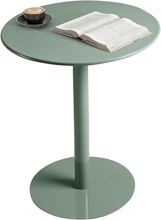 TWHZSAI Bistro Pub Table Round Bar Height Cocktail Table Metal Iron Base And Tabletop Green Indoor-Outdoor Table, Round Dining Table for Living Room Bedroom Balcony - Save Space Leisure Table(Size:6