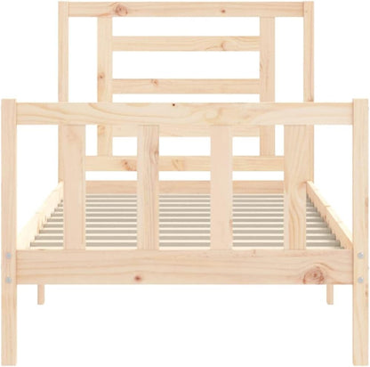 FIRBNUS Bed Frame with Headboard 90 x 200 cm Solid Wood Headboard Single Headboard Bed Frame Single Bed Frame Single Bed Frame Single Bed Frame