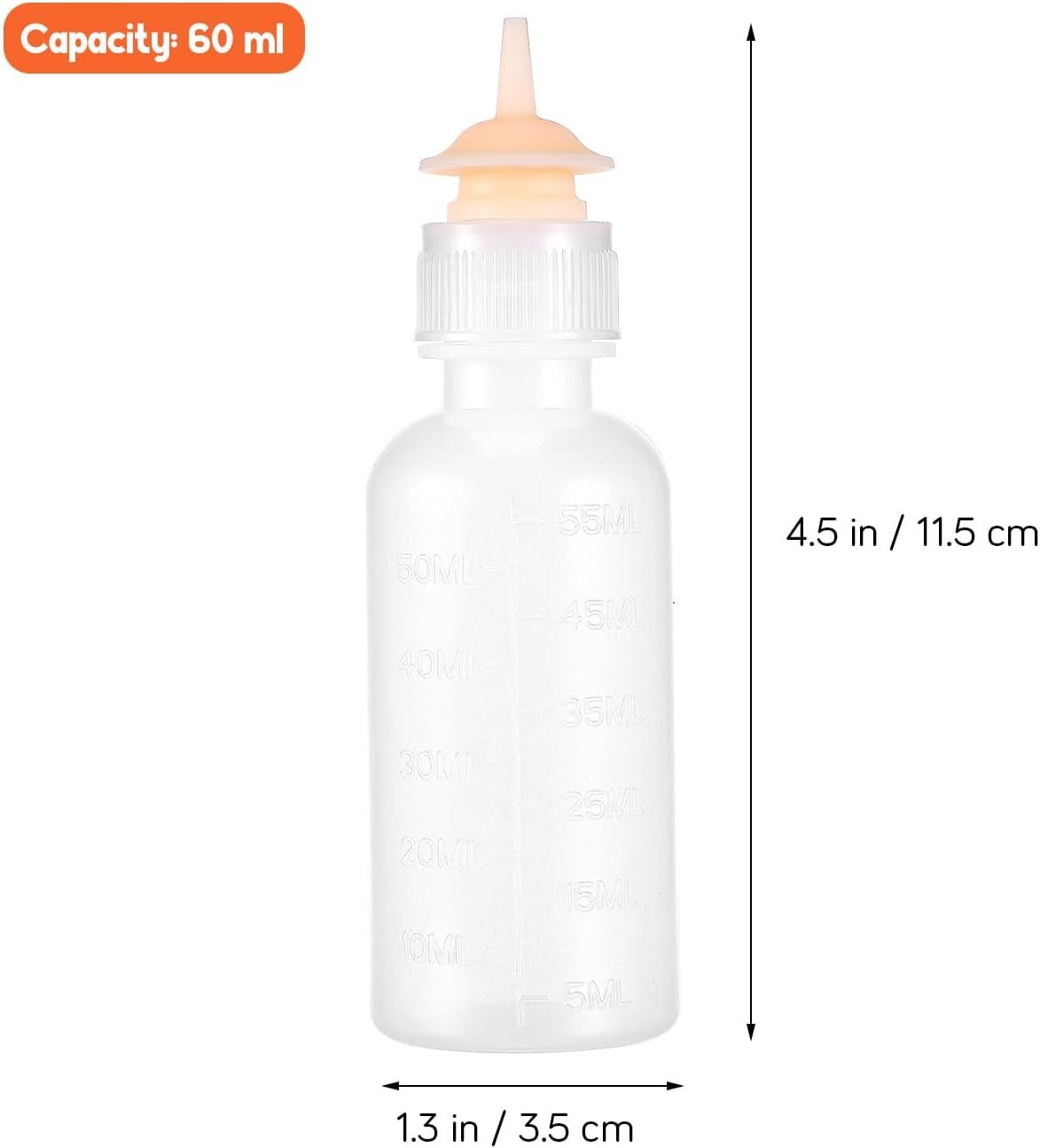VANZACK 5pcs Pet Nursing Bottles Kit - 60ml Kitten Puppy Feeding Bottles, Small Animal Milk Feeder for Feeding Young Cats, Puppies and Small Animals
