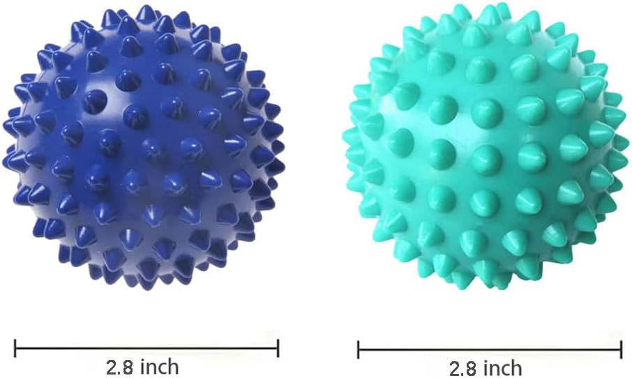 Spiky Massage Ball for Feet – Plantar Fasciitis Relief, Full Body Trigger Point Therapy, Muscle Recovery, and Pain Relief – Pack of 2 (Blue & Mint Green)