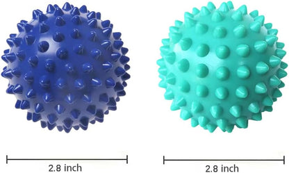 Spiky Massage Ball for Feet – Plantar Fasciitis Relief, Full Body Trigger Point Therapy, Muscle Recovery, and Pain Relief – Pack of 2 (Blue & Mint Green)