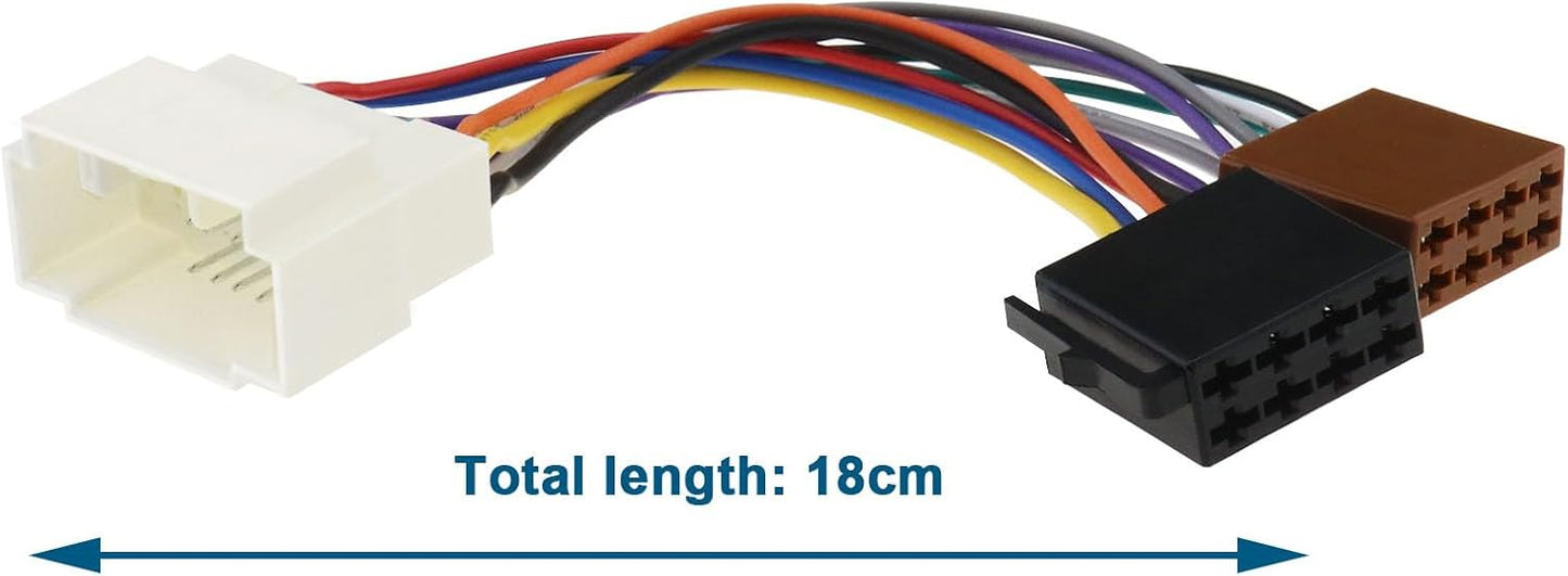 ECSiNG 16 Pin Adapter Standard ISO Connector CD Player Radio Stereo Wiring Harness Compatible with Alto Grand Vitara Jimny Kizashi Liana S-Cross Swift SX4