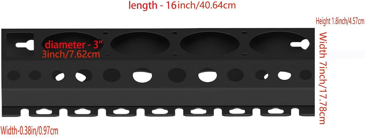 shjxi Wall Mounted Spray Bottle Rack, Auto Detailing Organizer Shelf, Cleaning Tool Holder, Brush and Accessory Hanger, Multi Slot Display Unit, for Garage, Workshop Home Use