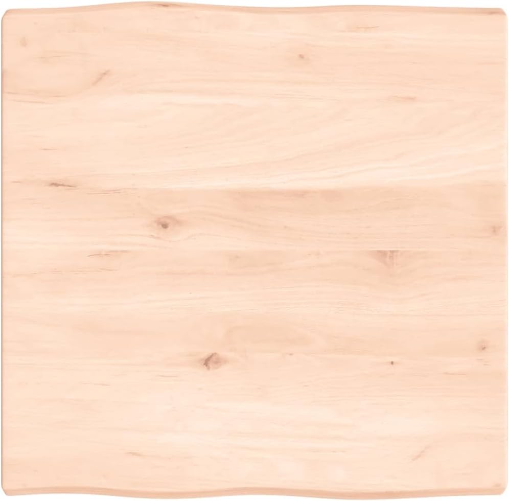 Eleganz Solid Wood Table Top 60 x 60 x (2-4) cm Untreated Live Edge – Eco-Friendly & Durable for Dining, Office or Outdoor Use