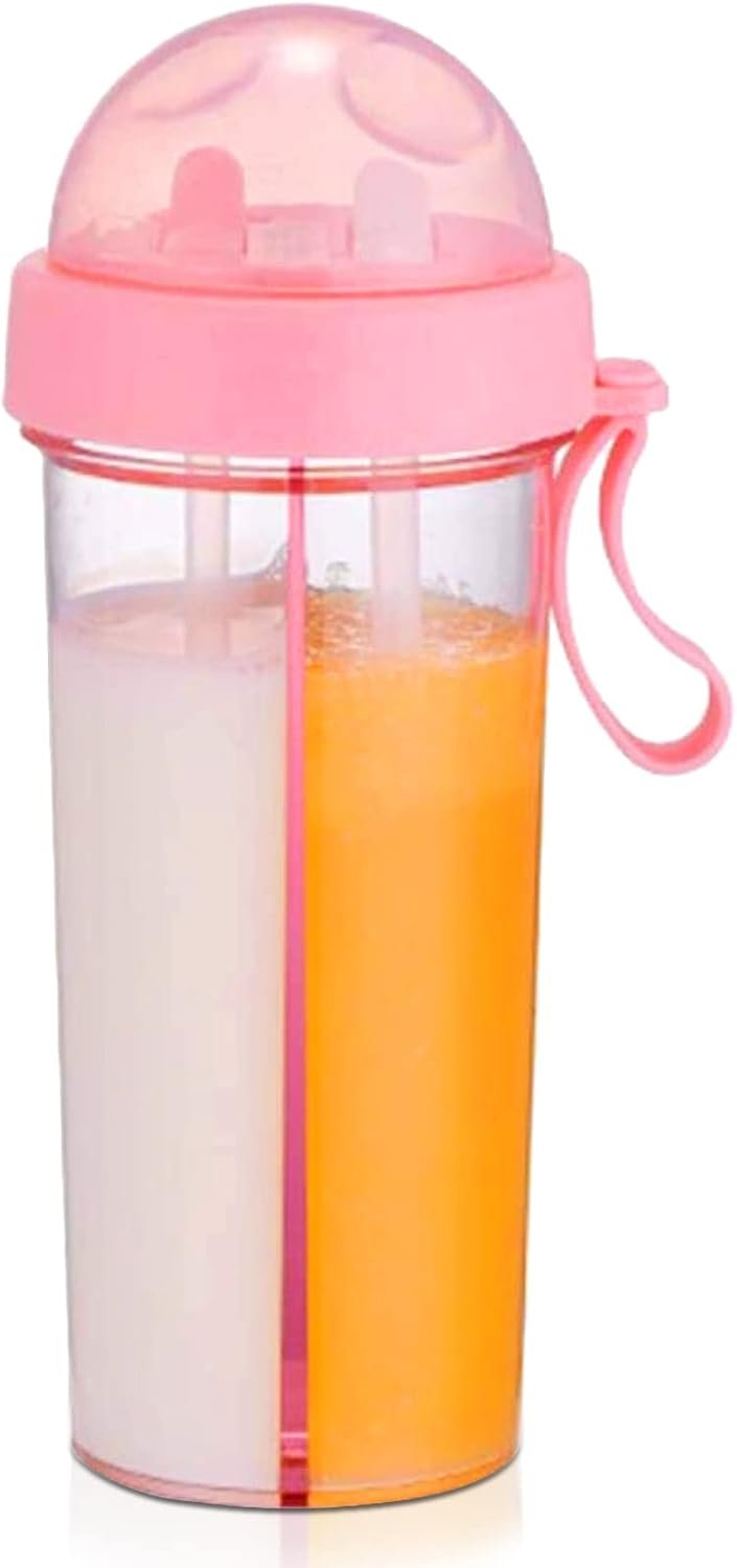 Water Cup with Straw and Lid, 2 Drinks in 1 Cup 600ml/20oz Dual Use Water Bottle Couple Outdoor Drinking Cup Portable Water Bottle for Camping Travel Sport
