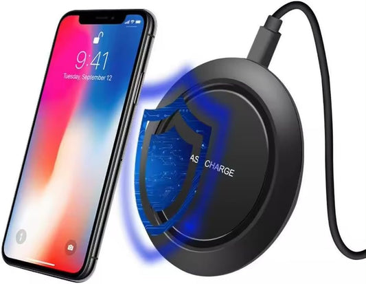 D10 Fast Wireless Charger Slim Charging Pad Dock - Compatible with Samsung, iPhone, Pixel, Android Smart Phone (Black) - Qi Enabled Devices - USB Connectivity - Minimalist Style
