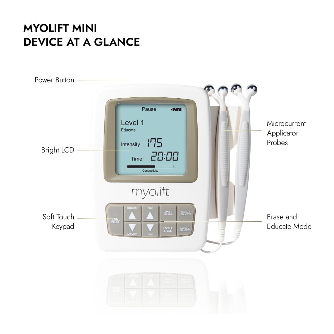 7E Wellness MyoLift Mini Microcurrent Facial Device - Non-Invasive Face Lift, Facial Skin Care Products for Anti Aging, Skin Tightening - Esthetician Supplies and Skin Care Tools - Up to 400 Microamps