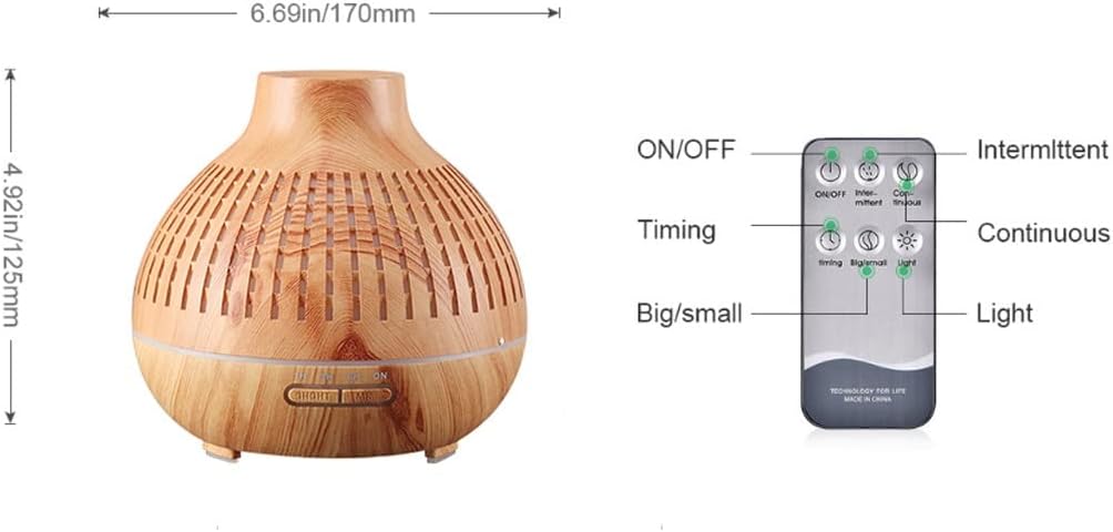 Aroma Diffuser Electric Humidifier Air Humidifier Remote Control Cool Mist Maker Fogger Essential Oil Diffuser LED Lamp(white-Patch five-pointed star4)