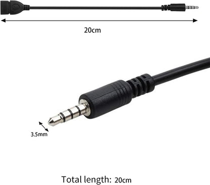 Coomoors USB to 3.5mm Jack Adapter Car Radio Auxiliary Audio Converter Male to AUX Cable to USB 2.0 Converter (Mp3 Audio Decoding Function Must Have Mp3)