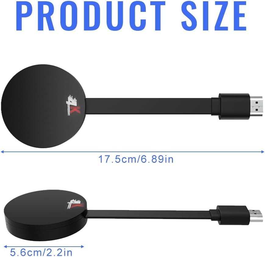 NAVESO Wireless HDMI Display Adapter, Chromecast Device for TV, 5G Miracast Dongle Wireless HDMI Display Adapter, WIFI Display Dongle Compatible with Android,I-OS,Windows,Mac,Airplay,DLNA,Projector