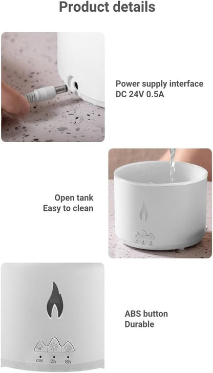 YUEMOL Volcano humidifier 360ml Volcano Air Diffuser Flame Lamp Air Cloud Humidifier， Remote Control Essential Oil Aroma Smoke Ring Night Light