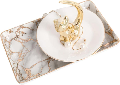 Holibanna Storage Plate Jewelry Tray Decoration Tray Decorative Trays Jewelry Display Plate Decorative Tray Desktop Decoration Ceramic Tray