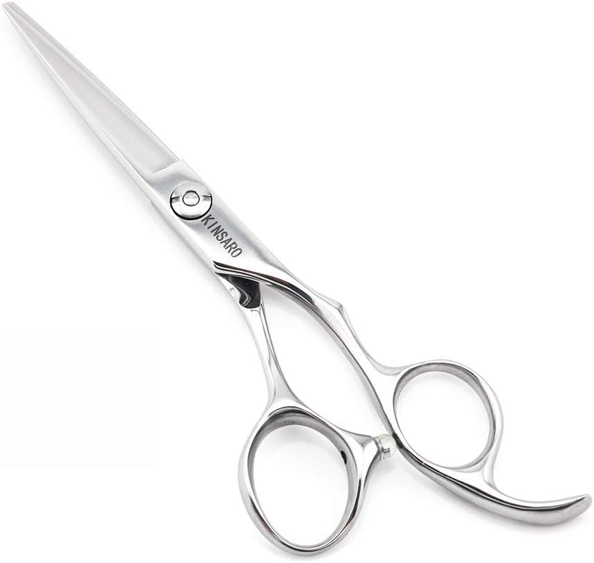 5.5" Barber Scissors Hair Scissors Professional Hair Shears Cutting Shears 440C Hair Cutting Scissors Barber Shears Haircut Scissors Silvery Convex Blades Kinsaro