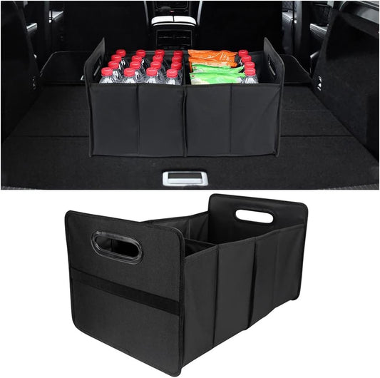 XINLIYA Car Trunk Organizer, Portable Foldable Auto Sturdy Cargo Storage Box with Muti Compartments, Multifunctional Collapsible Car Storage Bag, Non Slip Bottom Universal for SUV Truck Van
