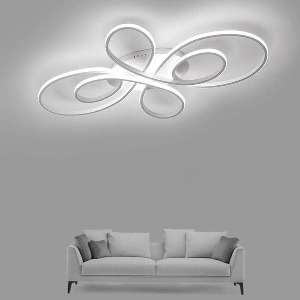 Lampada da Soggiorno a LED da Soffitto Camera Plafoniera Dimmerabile con Telecomando per Sala da Pranzo Lampadari Moderno Design Floreale Acrilico da Letto Stanza delle Ragazze Luci Decor (Bianca)