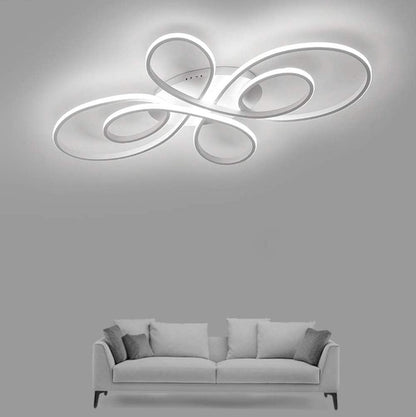 Lampada da Soggiorno a LED da Soffitto Camera Plafoniera Dimmerabile con Telecomando per Sala da Pranzo Lampadari Moderno Design Floreale Acrilico da Letto Stanza delle Ragazze Luci Decor (Bianca)