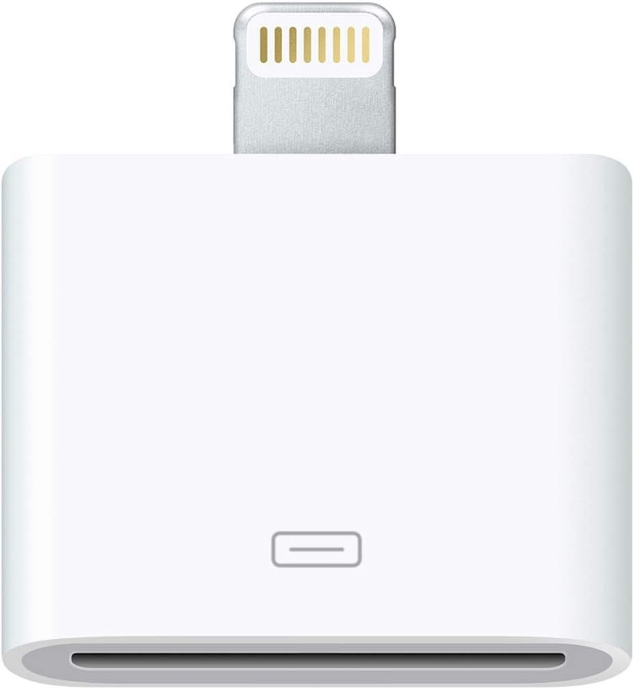 WORLDBOYU Lightning to 30 Pin Adapter Charging Sync Connector 8 Pin Male to 30 Pin Female Adapter for Select iPhone, iPad and iPod Models (White)