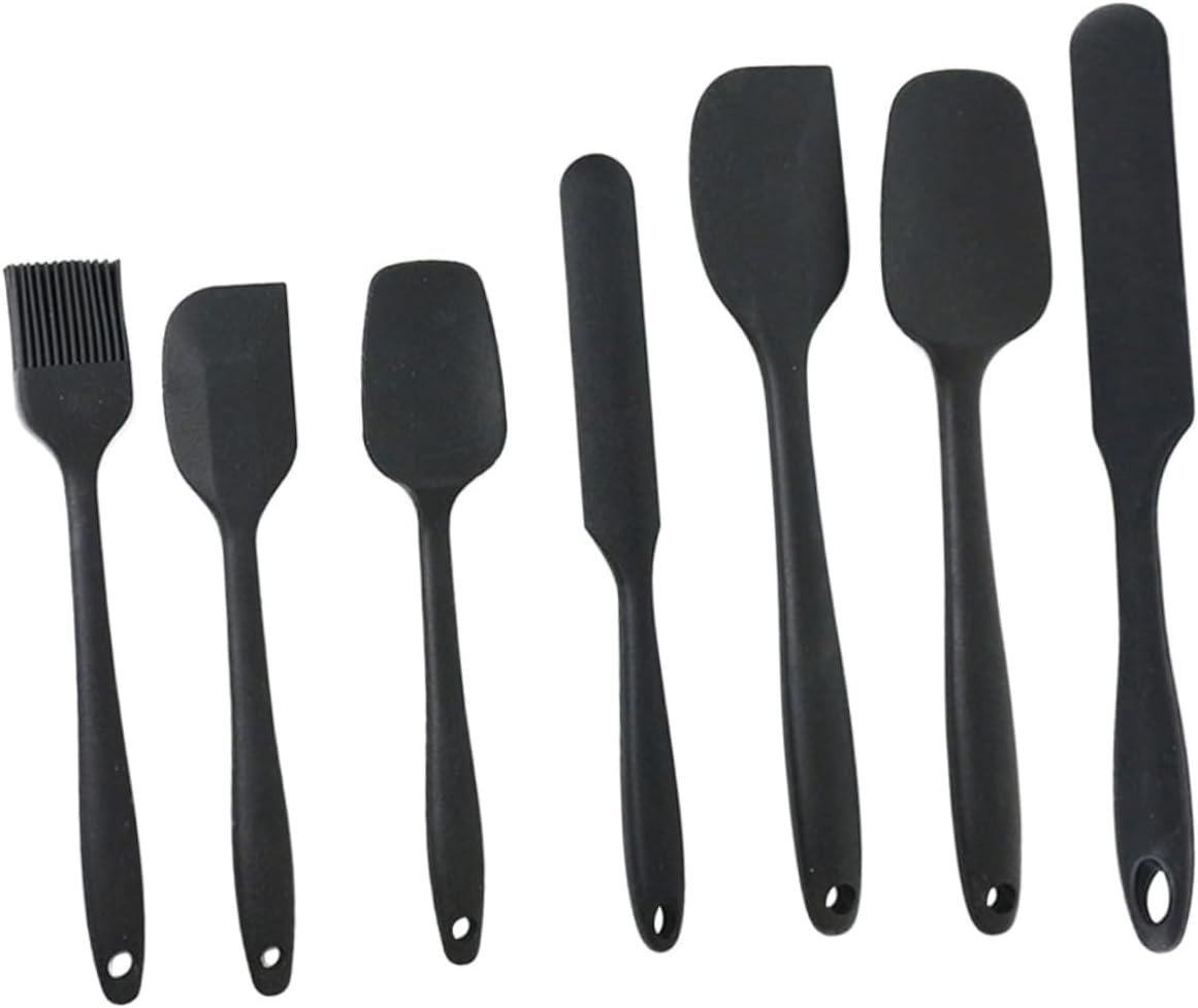 CLISPEED 1 Set/7pcs Prtical Cream Silicone Scraper Spatula Baking Gadgets Kitchen Supplies Bakery Kitchen Utensils (Black)