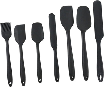 CLISPEED 1 Set/7pcs Prtical Cream Silicone Scraper Spatula Baking Gadgets Kitchen Supplies Bakery Kitchen Utensils (Black)