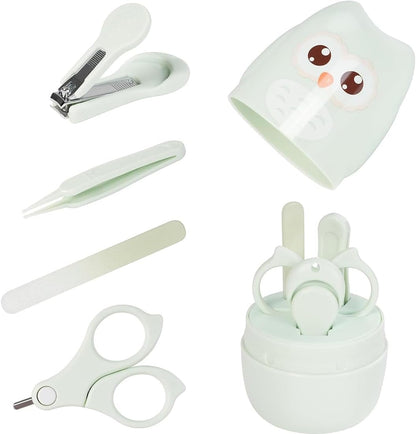 Baby Nail Clippers Care Set, Baby Nail Clipper Kit,Baby Manicure and Pedicure kit Baby Nail Clippers Scissor Baby Nail File & Tweezer for Baby Boy and Girl (Green)