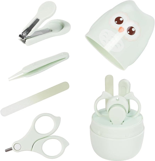 Baby Nail Clippers Care Set, Baby Nail Clipper Kit,Baby Manicure and Pedicure kit Baby Nail Clippers Scissor Baby Nail File & Tweezer for Baby Boy and Girl (Green)