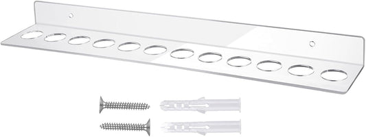 Generico Scissor Holder for Groomers, Comb Holder Organizer, Acrylic Wall Mount Rack with 12 Slots, Storage Case Hanger for Hairstylists, Salon, Garage, Professional and Home Use, 39x 6.5x 3cm