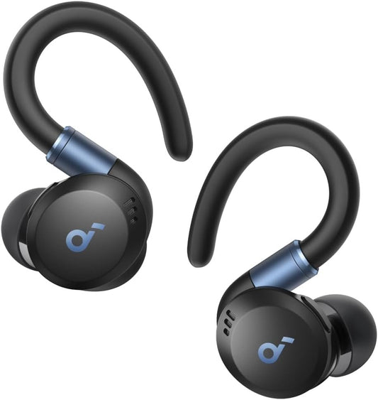 Soundcore Sport X20 by Anker, True-Wireless Workout Earbuds, Rotatable and Extendable Ear Hooks, Deep Bass, IP68 Waterproof, Sweatproof, Dustproof, 48H Play, Sport Earbuds for Gym