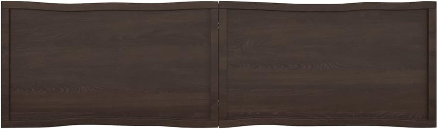 Solid Wood Tabletop, Live Edge, Dark Brown, 220 x 60 x (2-4) cm, Replacement for Kitchen Coffee Table, Dining Table, Desk Top - Durable & Stylish Surface.